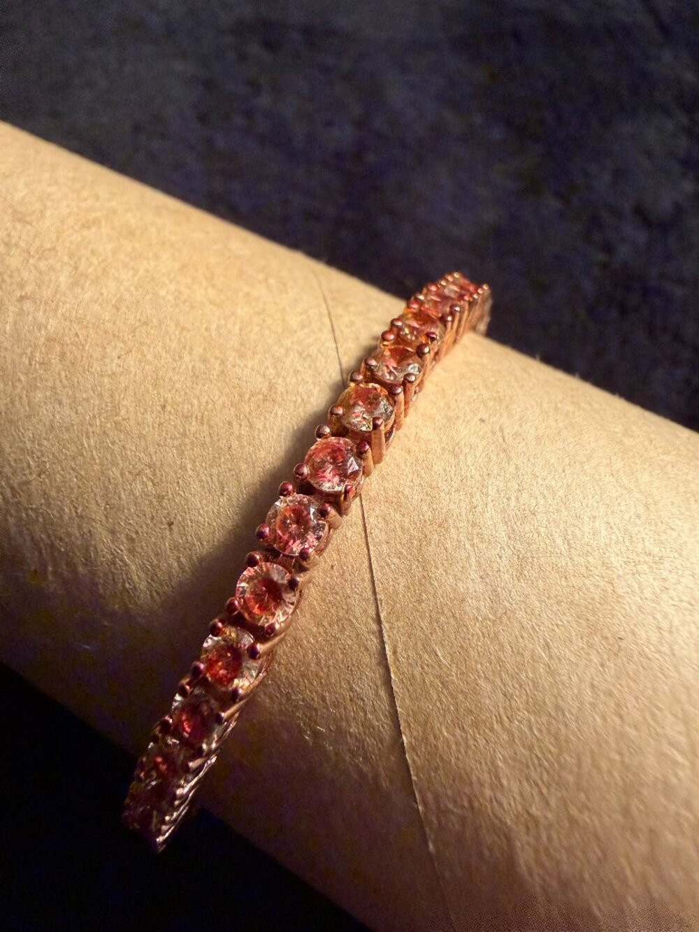 Light Coral Round Tennis Bracelet